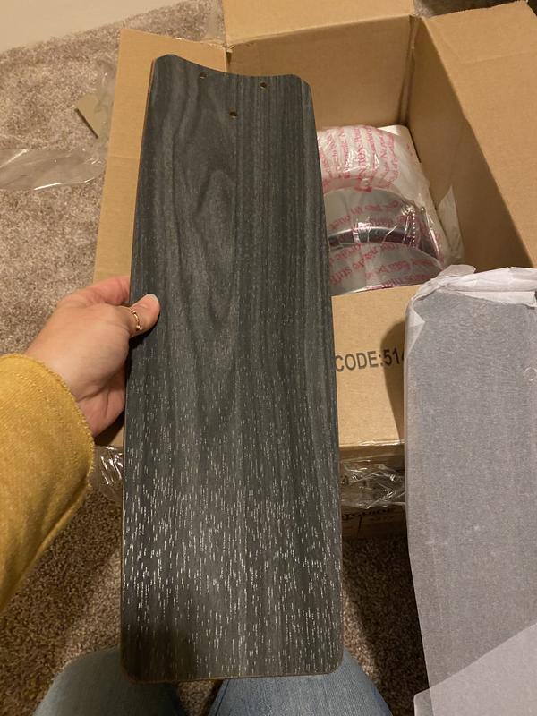 Grey side of fan blade