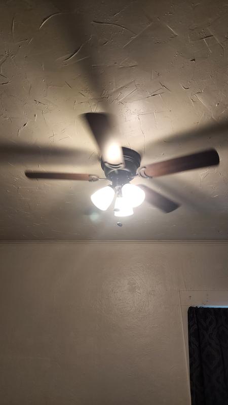 Fan and lights on