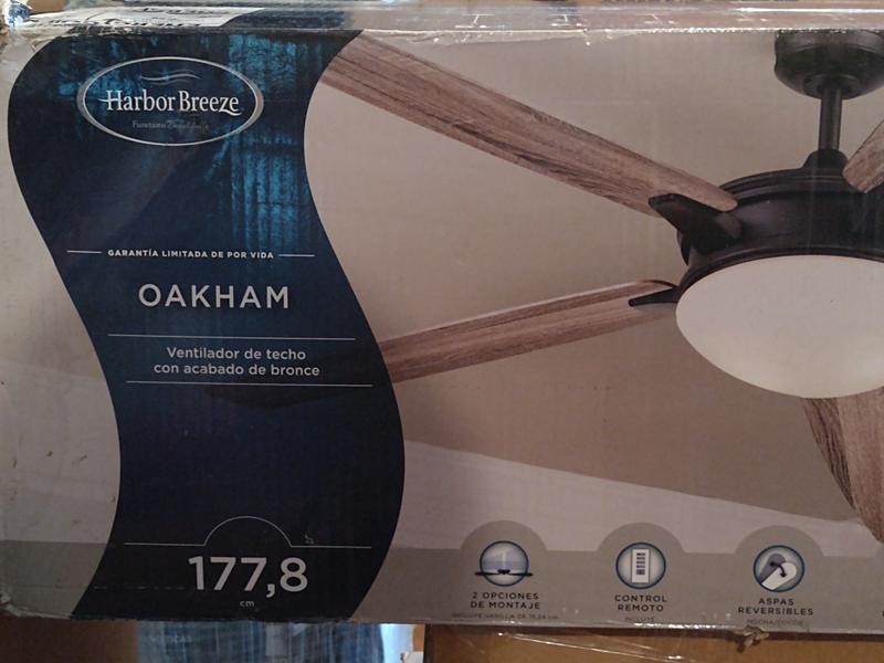 Harbor Breeze Oakham 70-in Matte Bronze Indoor Ceiling Fan with Light Kit 