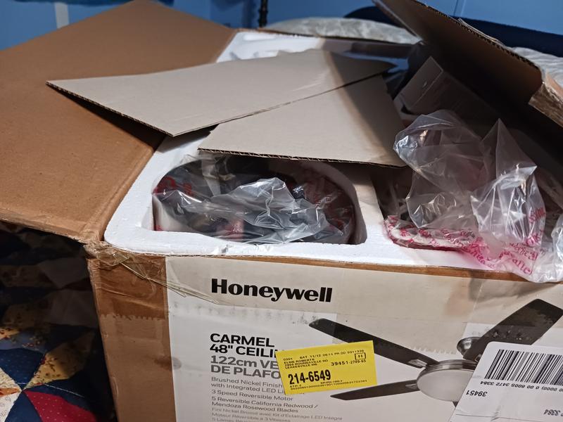 Honeywell Carmel 48" Brushed Nickel Ceiling Fan