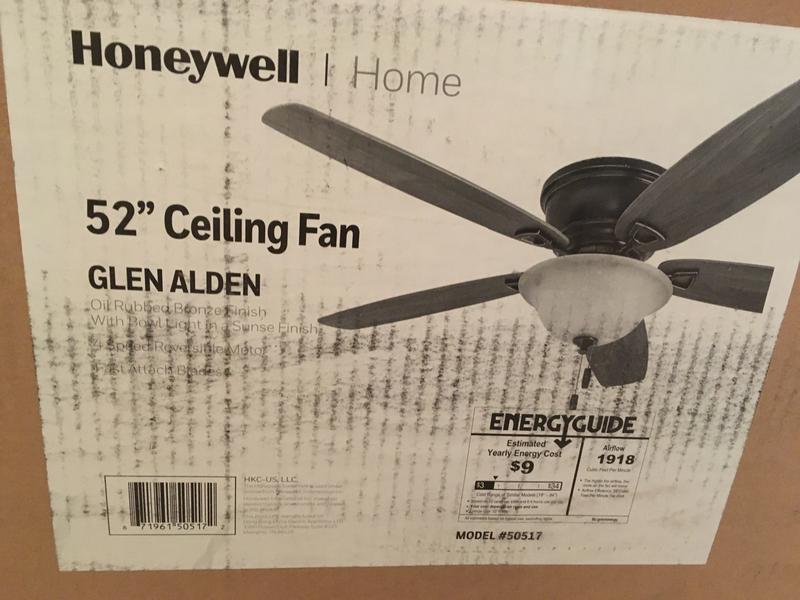 Honeywell Glen Alden 52 In White Led, Ceiling Fan Installation Cost Singapore