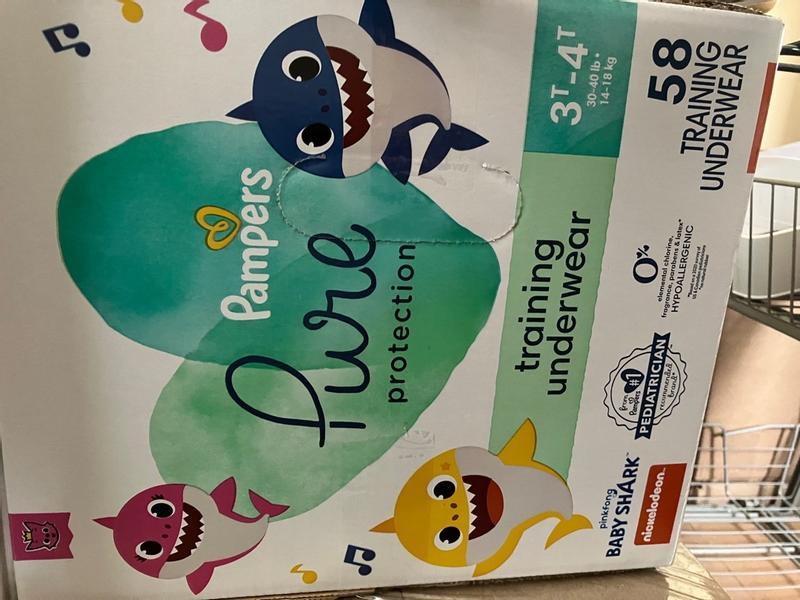  Pampers Pure Protection Training Pants Baby Shark - Size 3T-4T,  92 Count, Premium Hypoallergenic Training Underwear : Everything Else