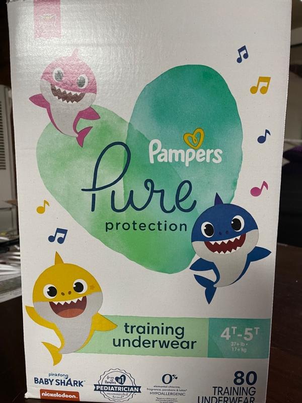 Pampers Pure Protection Training Pants Baby Shark - Size 4T-5T, 80 Count,  Premium Hypoallergenic Training Underwear