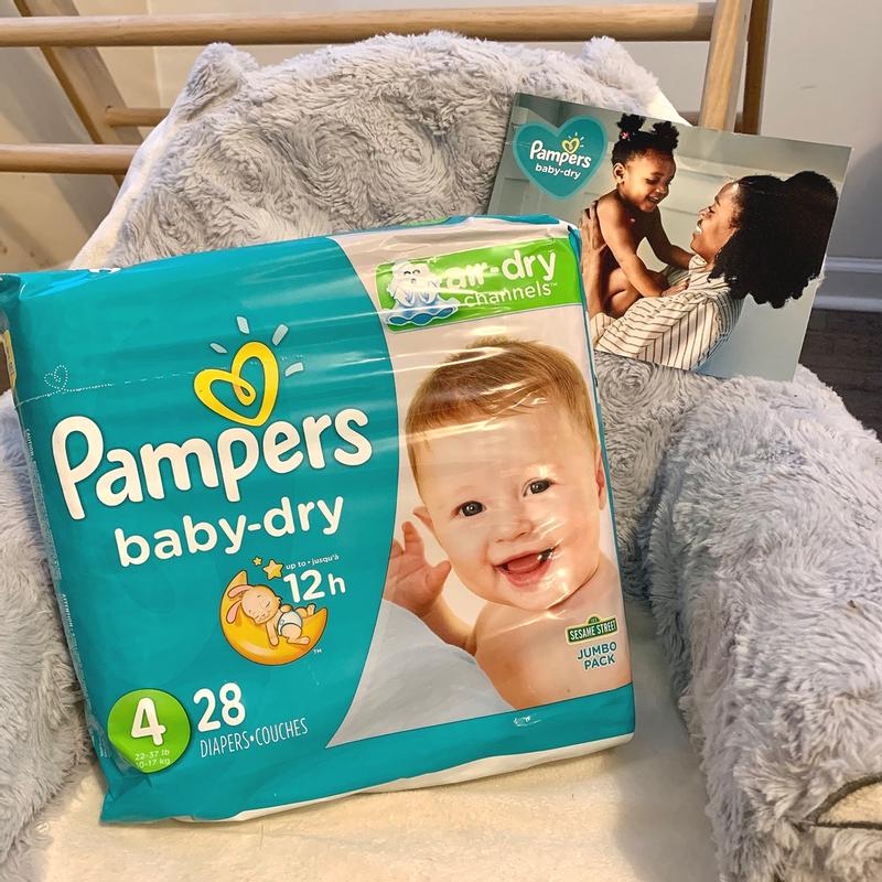 Pampers Couches Baby-Dry Taille 8 (+17kg) Jusqu'à 12h Bien Au Sec