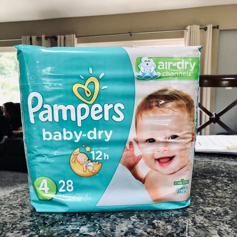 68 x couches Pampers Baby-Dry taille 5+ Jumbo+ avec 3 canaux d'air