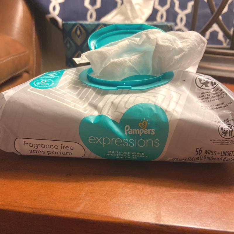 Pampers Baby Wipes Expressions Fragrance Free 3X Pop-Top Packs, 168 Count