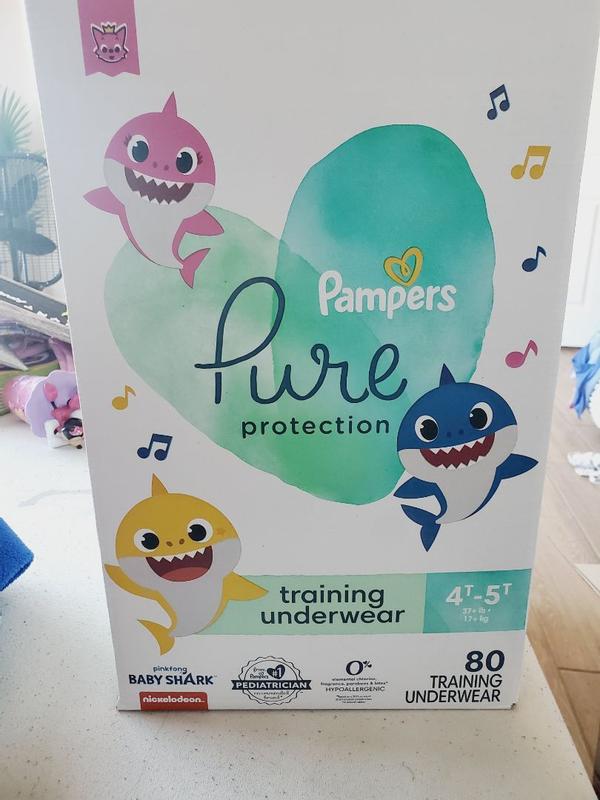 Pampers Pure Protection Training Pants Baby Shark - Size 4T-5T, 80 Count,  Premium Hypoallergenic Training Underwear