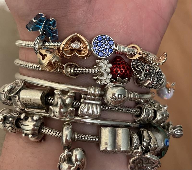 美品　Pandora　ブルー ＆ クリア スパークル ＆ スライダー Blue and Clear Sparkle Charm | Sterling silver | Pandora SG