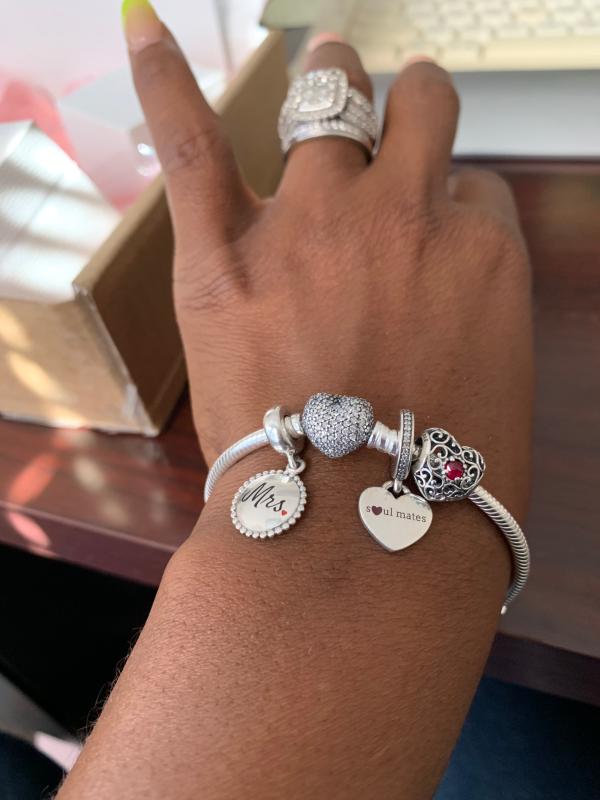 Pandora Moments Heart Clasp Snake Chain Bracelet