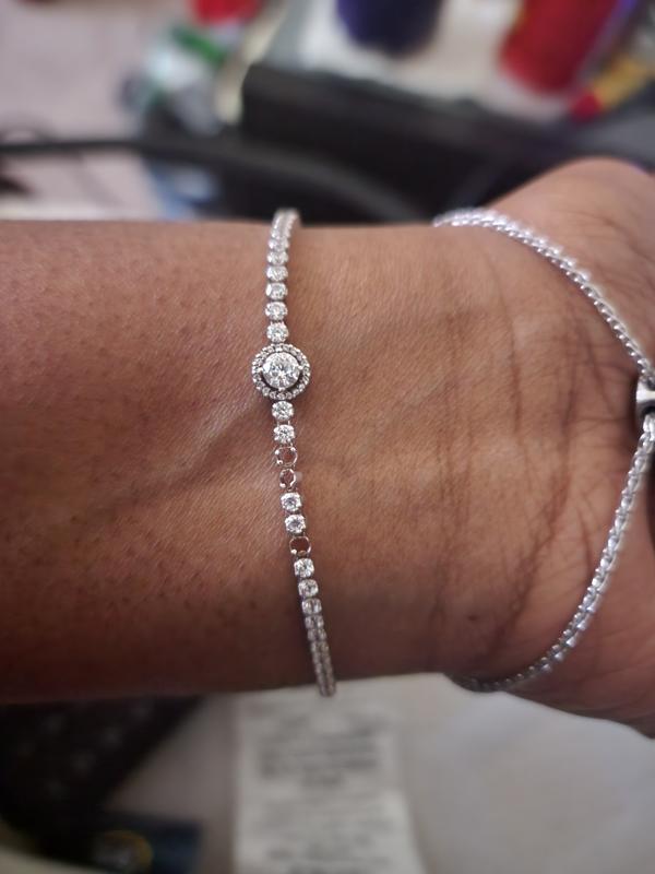 Sparkling Halo Tennis Bracelet