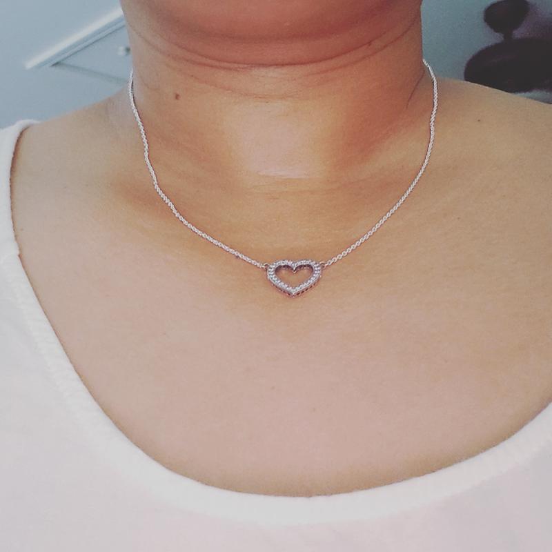 Loving Hearts of Pandora Necklace with Clear CZ