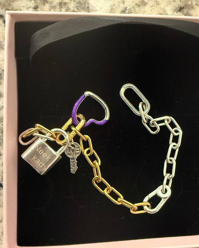 Padlock and Key Dangle Charm | Sterling silver | Pandora US