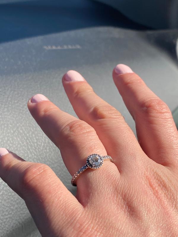 Classic Sparkle Halo Ring Sterling Silver Pandora Us