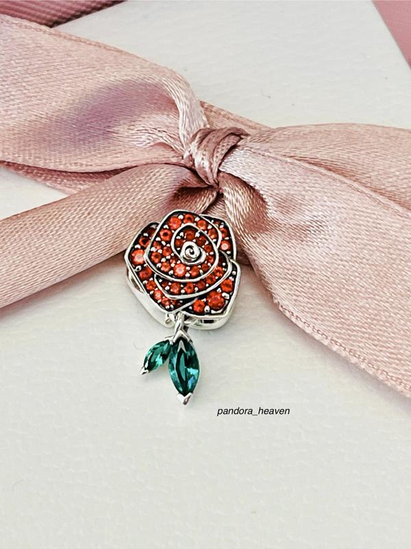 Sparkling Rose in Bloom Charm | Sterling silver | Pandora US