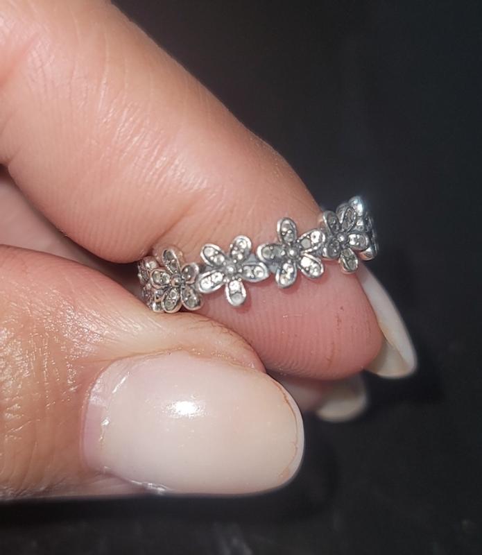 Dazzling Daisy Meadow Stackable Ring with Clear CZ Sterling