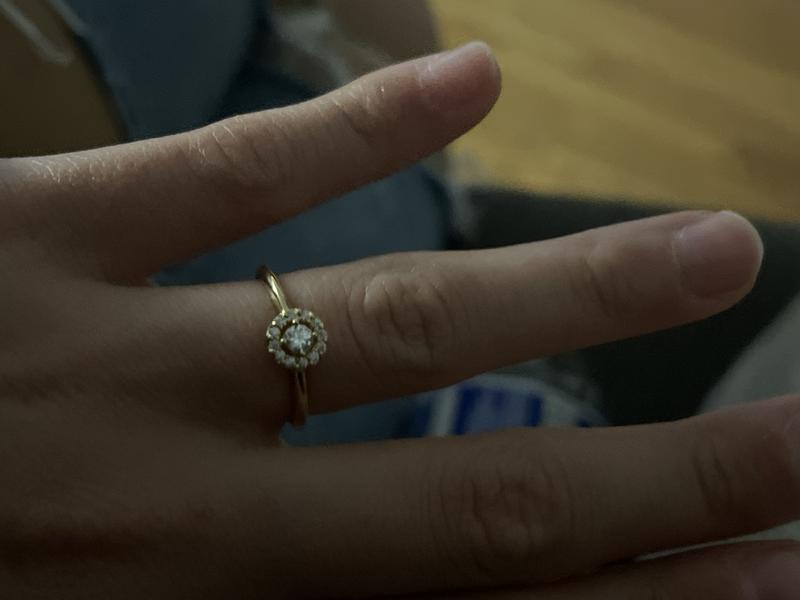 Round Pave Halo Ring | Gold plated | Pandora US