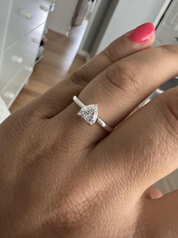Sparkling Heart Solitaire Ring Sterling silver Pandora US