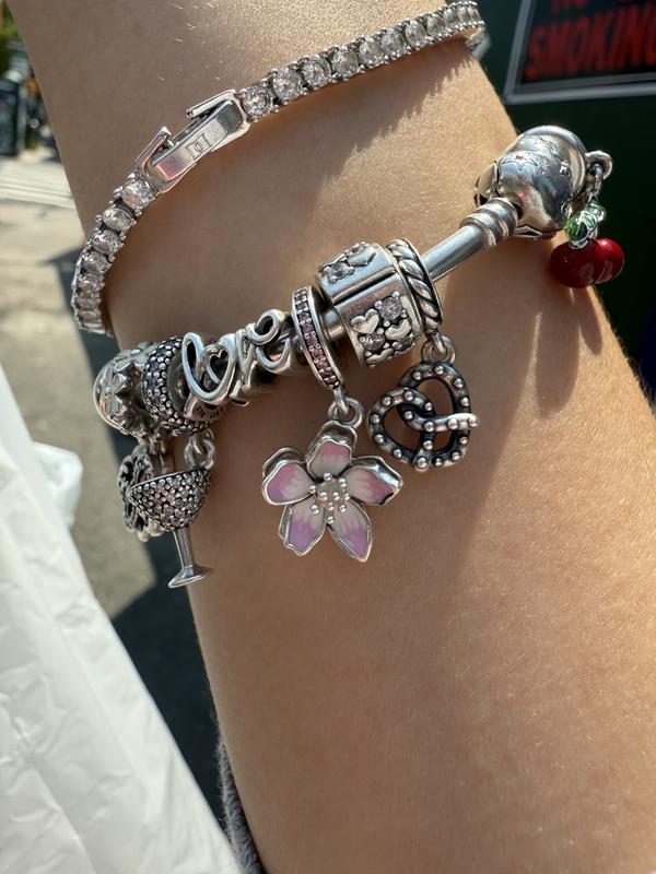 パンドラ チャーム 桜 シルバー PANDORA チャーム ブルー 桜 シルバー ダングル レディース