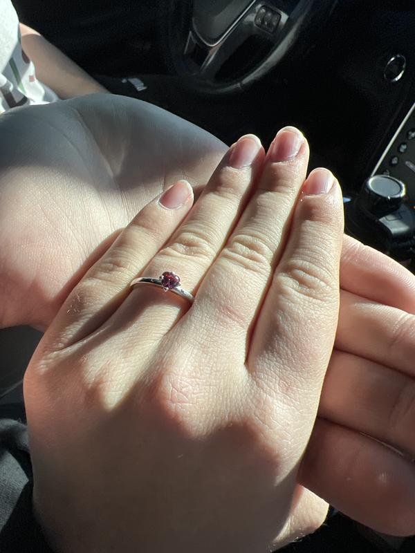 You & Me Ring with Pink Heart CZ