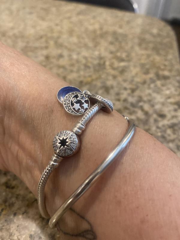 North Star Clasp Snake Chain Bracelet | Sterling silver