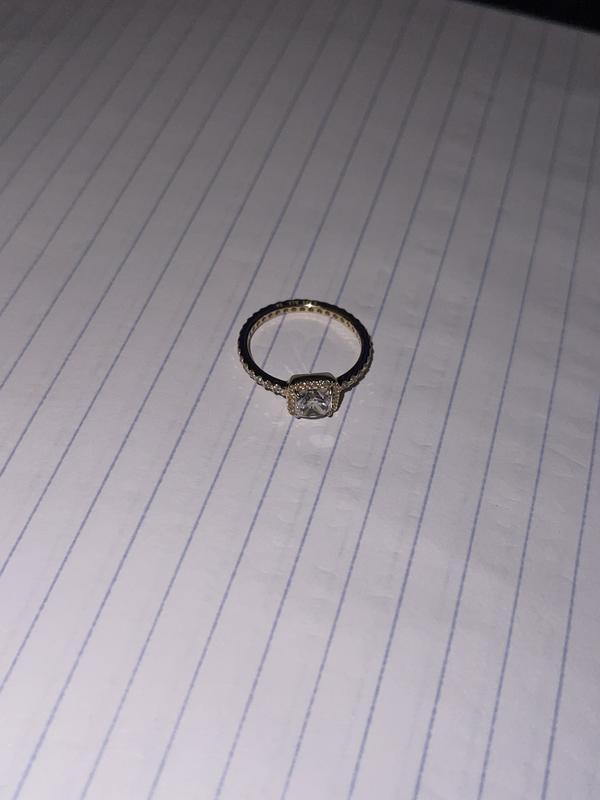 FINAL SALE - Square Sparkle Halo Ring | Gold | Pandora US