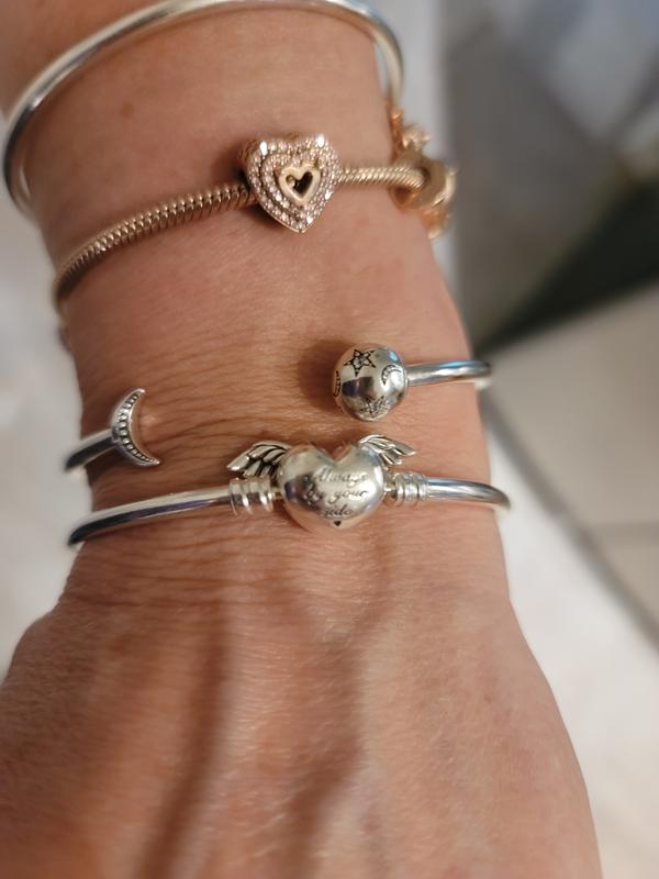 FINAL SALE - Pandora Moments Winged Heart Bangle | Sterling FINAL SALE - Pandora Moments Winged Heart Bangle | Sterling