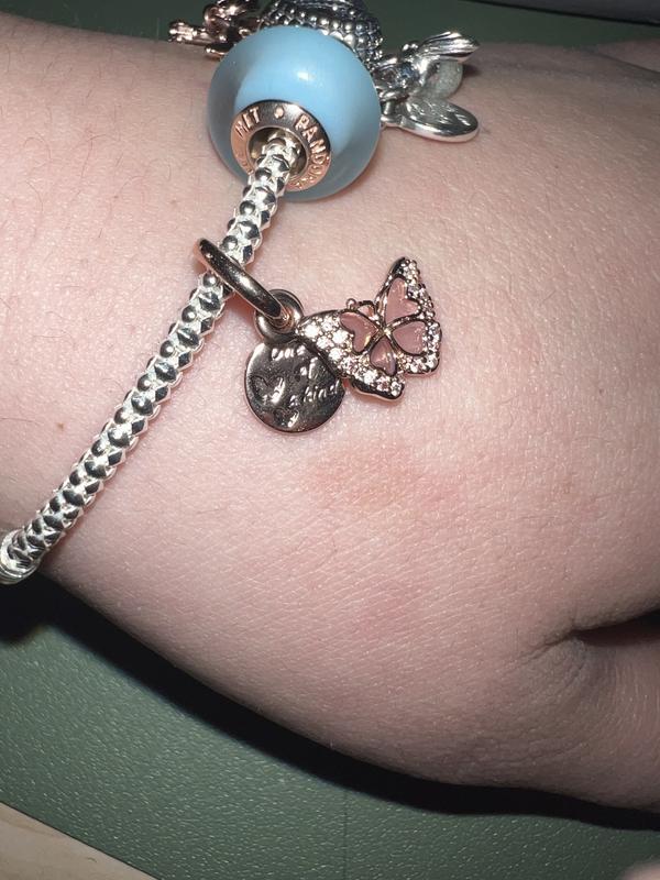 Pandora Pink Butterfly high quality & Quote Double Dangle Charm