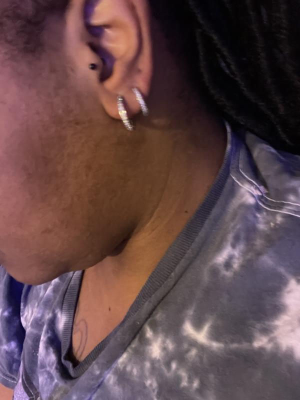 Sparkle and Pandora Logo Hoop Earrings | Sterling silver