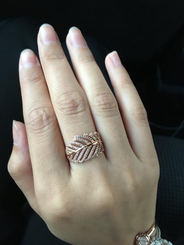 Pandora feather deals ring rose gold