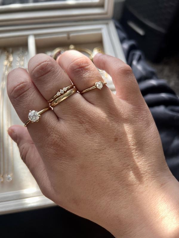 Pandora Era 14k Gold Lab-grown Diamond Triple Stone Ring