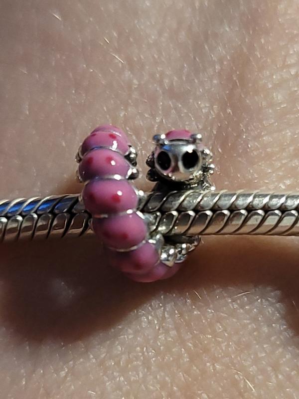 Pandora Cute Curled Caterpillar Pink Enamel Charm