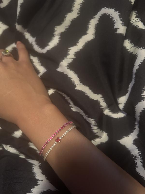 Sparkling Pink Tennis Bracelet | Sterling silver | Pandora US