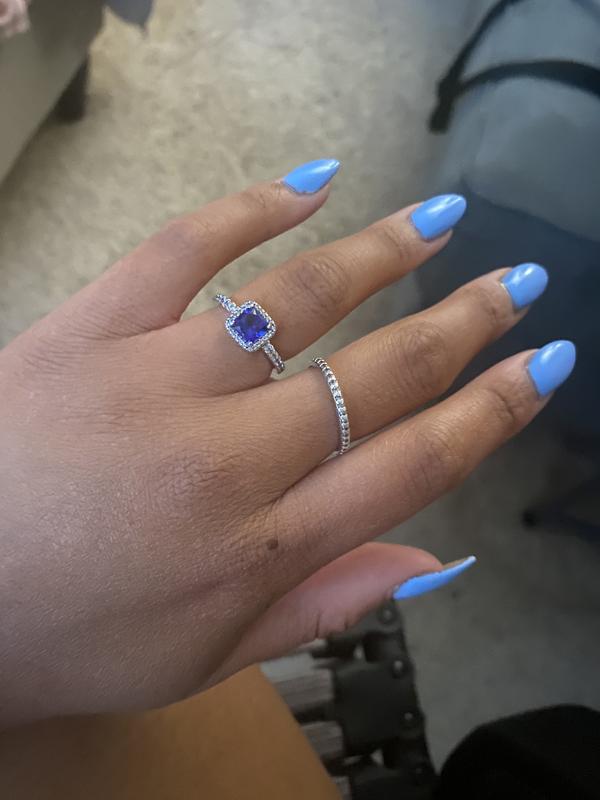 Square sparkle halo ring pandora store