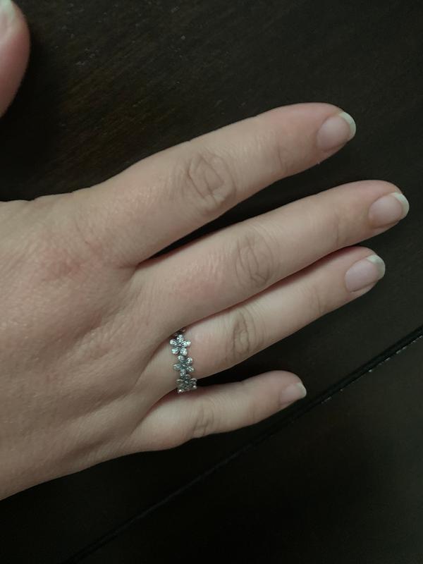 Dazzling Daisy Meadow Stackable Ring With Clear Cz Silver Pandora Us