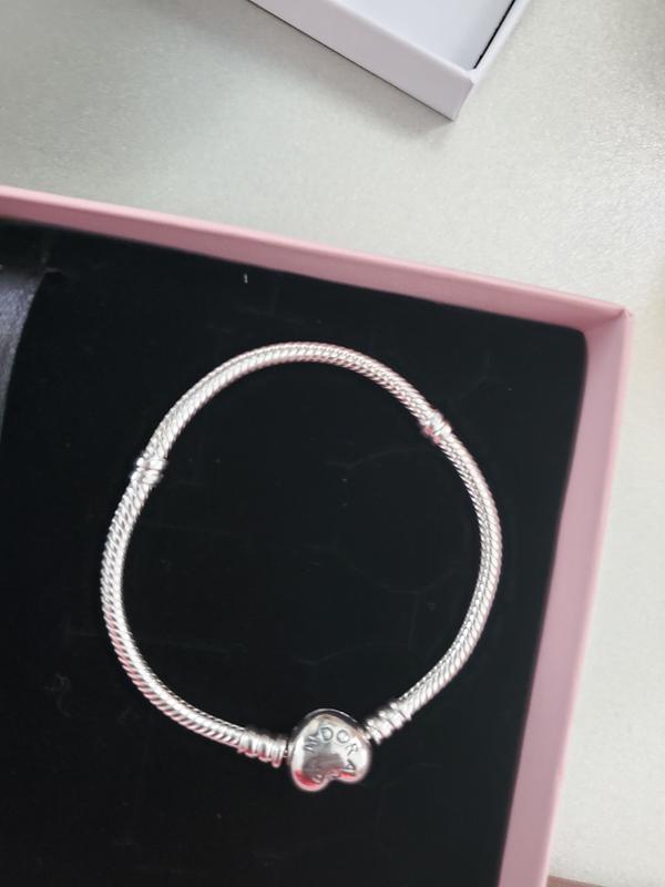 Silver Charm Bracelet with Heart Clasp | Sterling silver