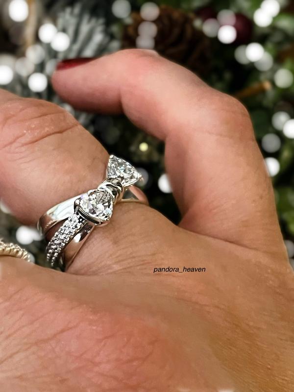 Pandora bow ring silver online