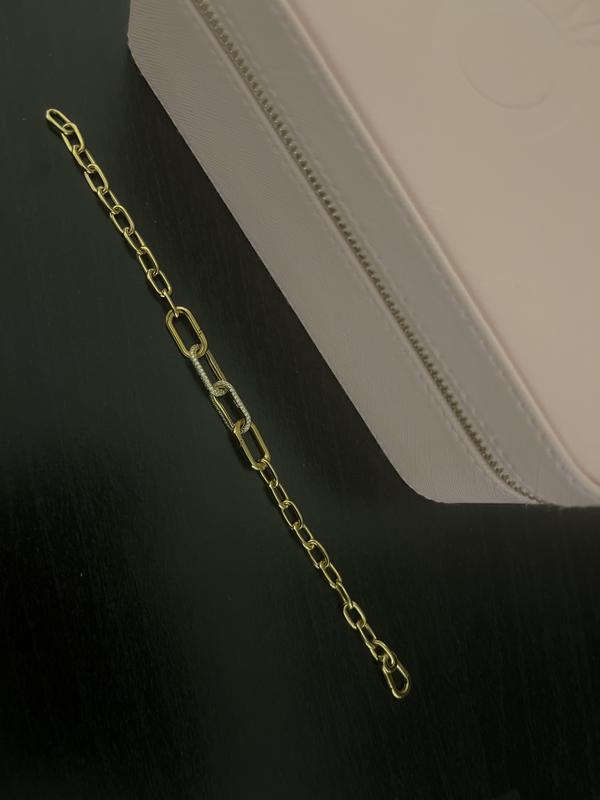 (1-0621) Gold Laminate - 2mm Rolo Link Charms Bracelet - 7.5 - BGO