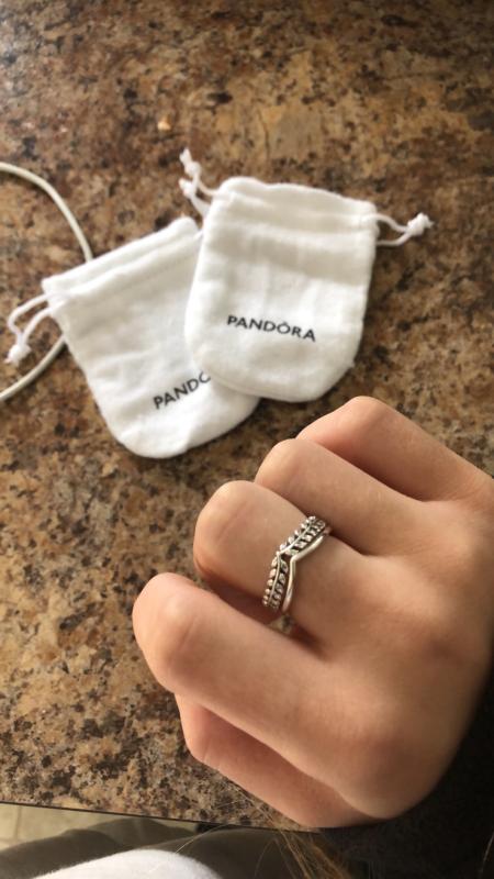 Pandora wheat deals grains wishbone ring