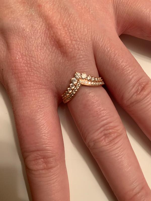 pandora rose princess wishbone ring