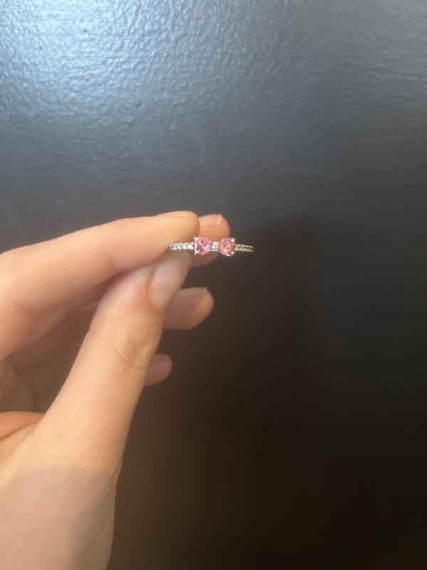 Sparkling Pink Bow Ring | Sterling silver | Pandora Canada