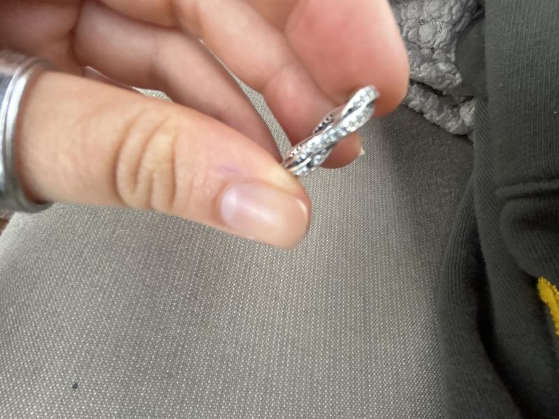 Twist Of Fate Stackable Ring with Clear CZ