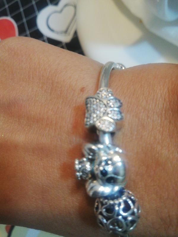 Dog Paw Print Charm with Clear CZ Sterling silver Pandora US
