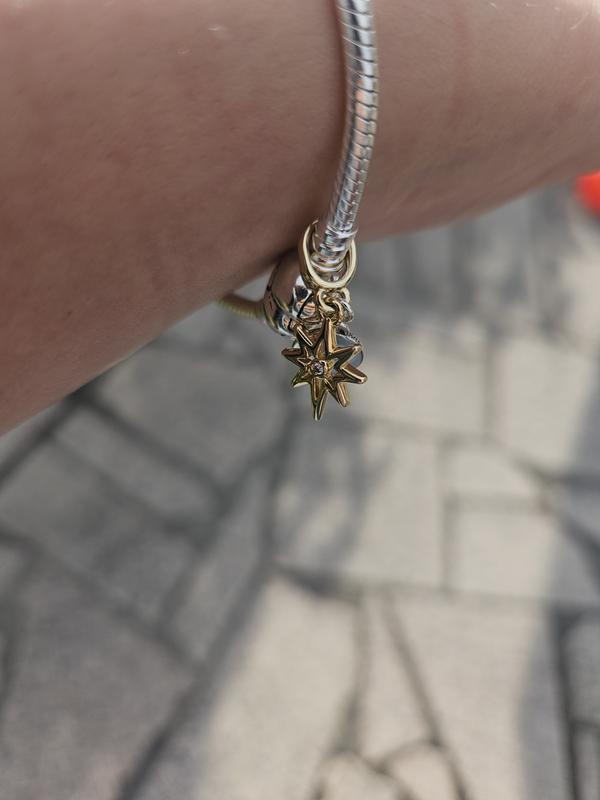 パンドラゴールデンスターチャーム 14k＆925 Pandora Talisman 14k Gold Lab-grown Diamond Star Pendant