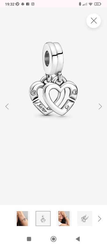 Sister's Love Charm in Sterling Silver & Pink CZ | Sterling