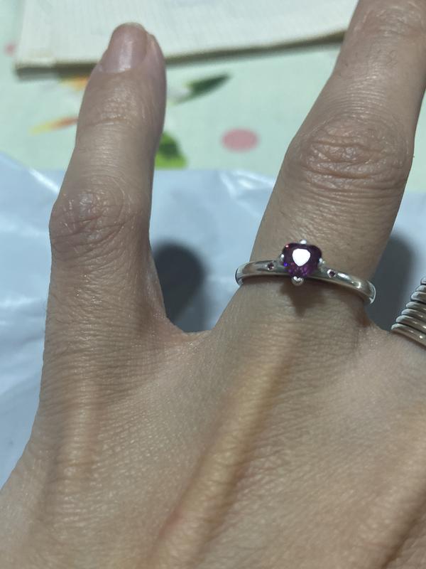 You Me Ring with Pink Heart CZ