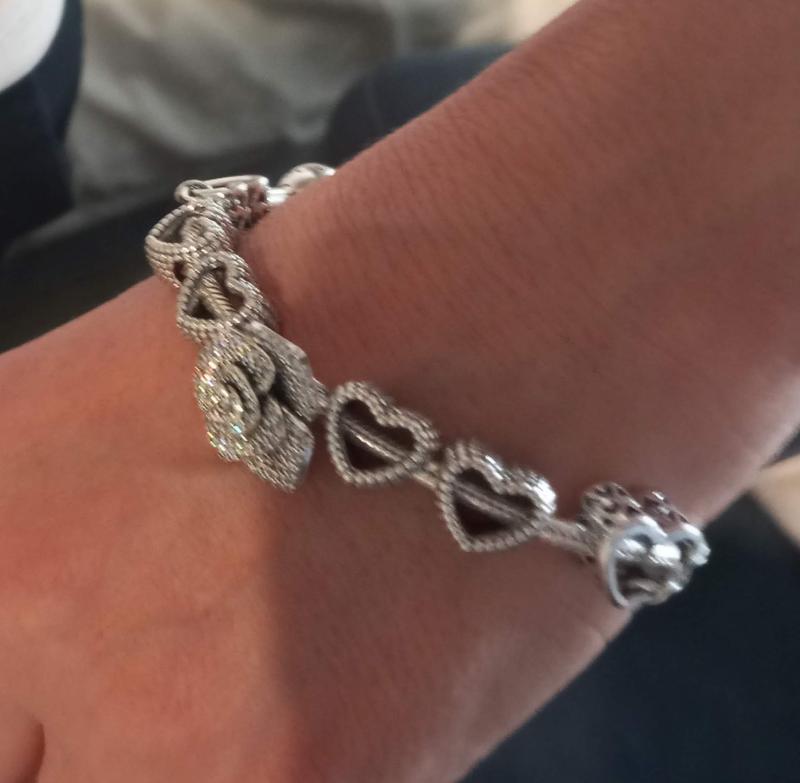 Sparkling Rose in Bloom Oversized Charm | Sterling silver