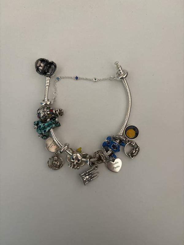 Silver Charm Bracelet with Heart Clasp | Sterling silver