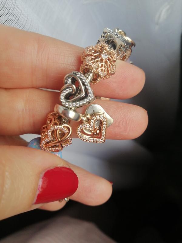 Sparkling Entwined Hearts Charm | Sterling silver | Pandora US