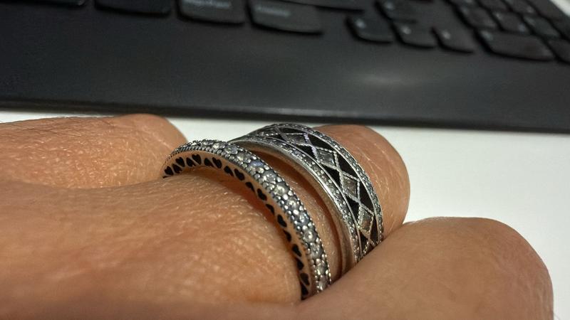 Hearts of Pandora Ring with Cubic Zirconia Sterling silver Pandora US