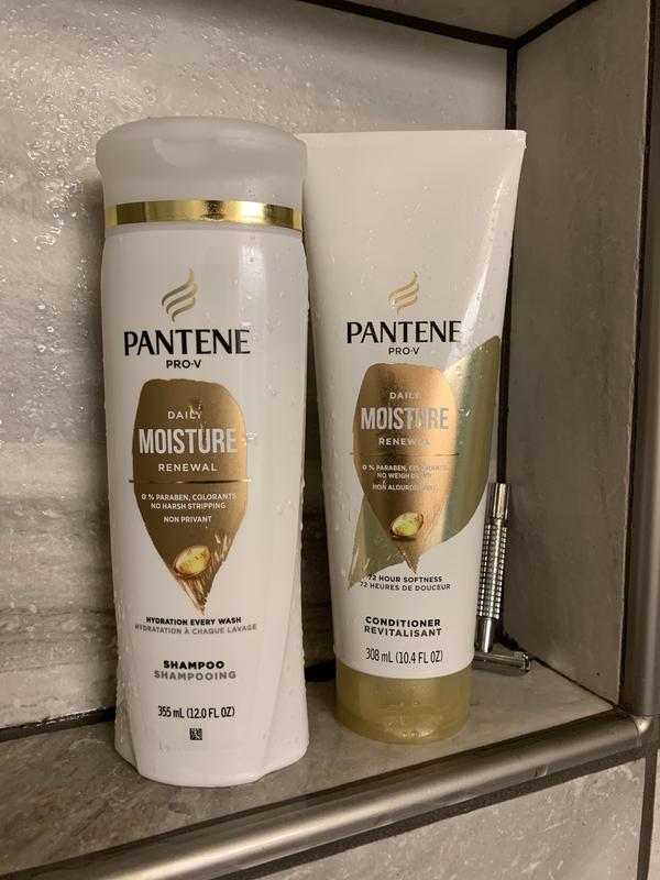 Pantene Shampoo and Conditioner for Dry Damaged Hair, Hydrates Hair, Daily  Moisture Renewal, Safe for Color Treated Hair, for Women and Men, 10.4-12.0  oz